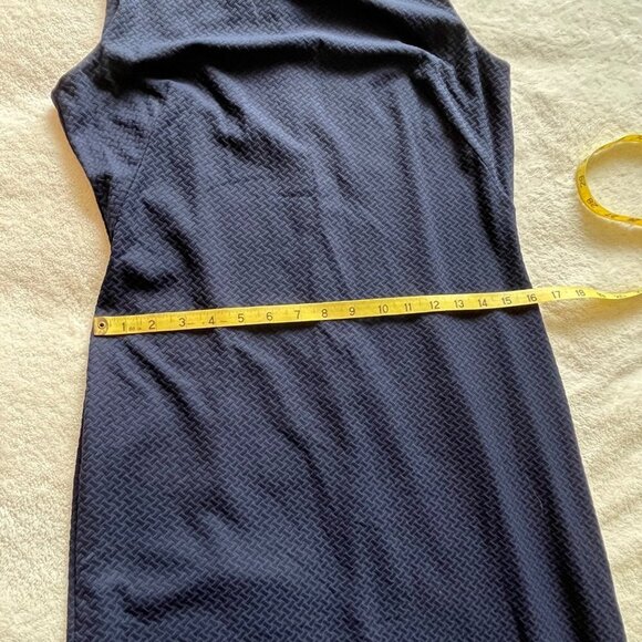J McLaughlin Darcy Dress‎ Navy Herringbone Textured Bodycon Knee Length Size Med - Picture 8 of 11